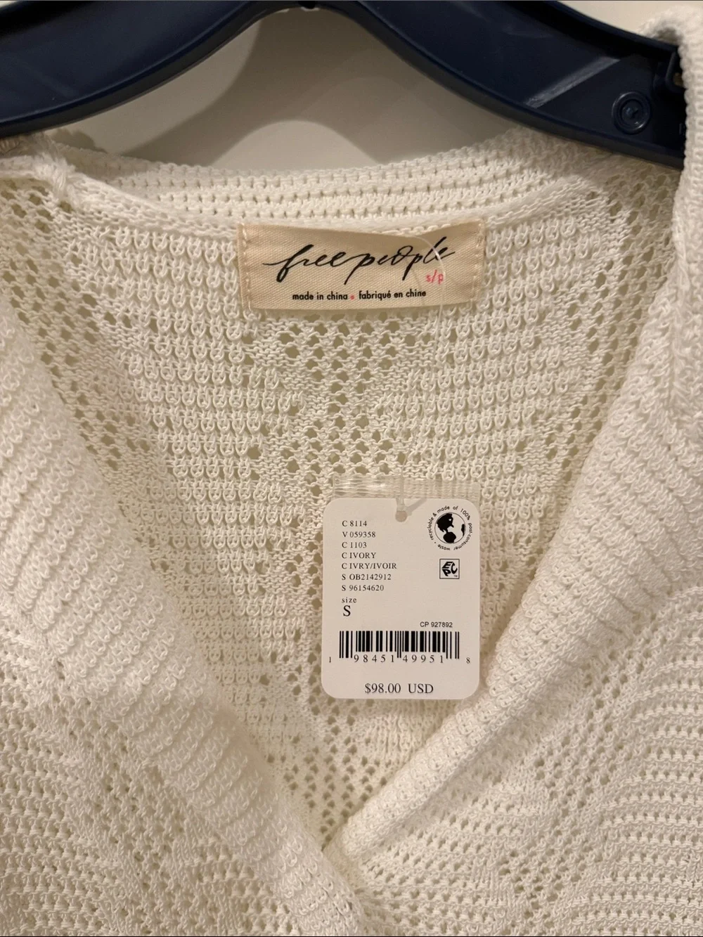 Free People Diamond Polo in Ivory